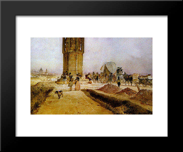 Rush Hour Traffic On The National Road 20x24 Black Modern Wood Framed Art Print Poster by Alt, Rudolf von