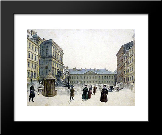 Schwarzenberg Palace 20x24 Black Modern Wood Framed Art Print Poster by Alt, Rudolf von