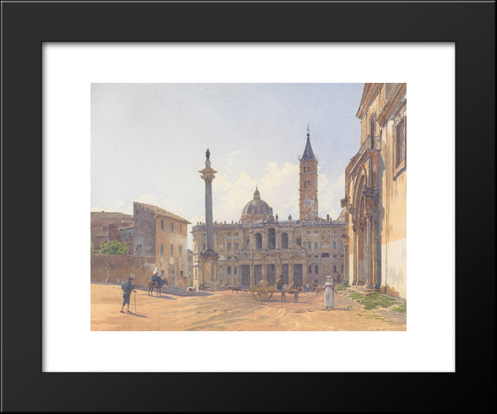 The Basilica Of Santa Maria Maggiore In Rome 20x24 Black Modern Wood Framed Art Print Poster by Alt, Rudolf von