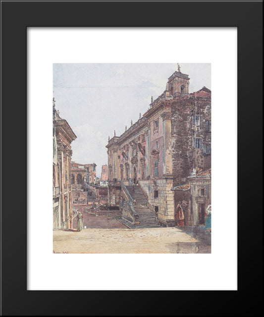 The Capitol In Rome 20x24 Black Modern Wood Framed Art Print Poster by Alt, Rudolf von