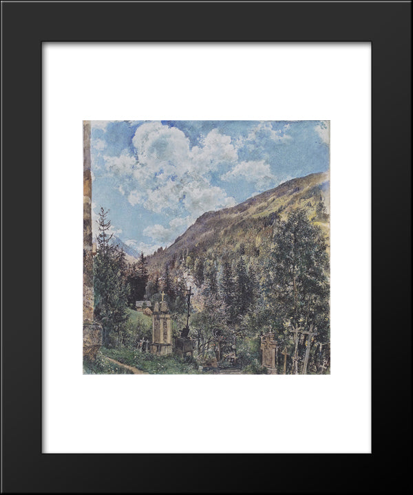 The Cemetery In Gastein 20x24 Black Modern Wood Framed Art Print Poster by Alt, Rudolf von