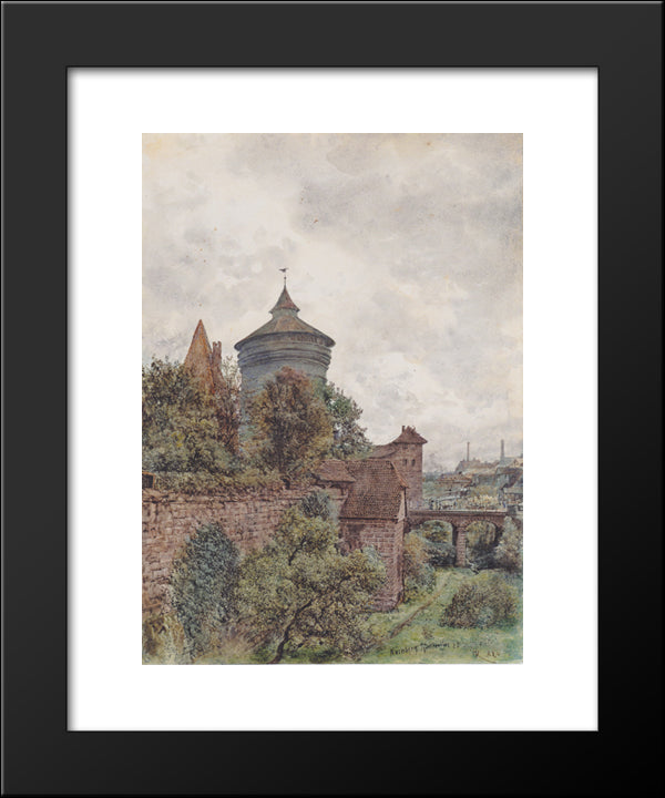 The Spittler In Nuremberg 20x24 Black Modern Wood Framed Art Print Poster by Alt, Rudolf von