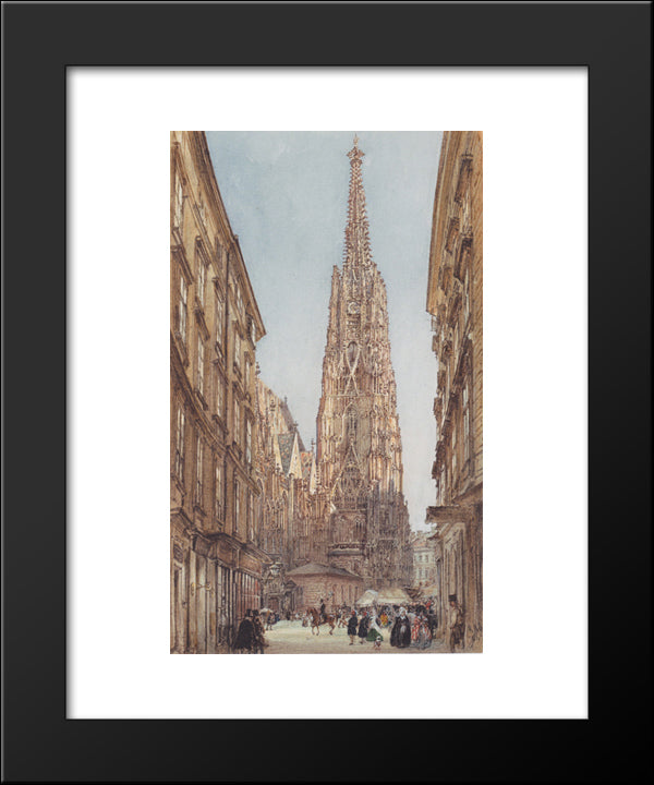 The St. Stephen'S Cathedral In Vienna 20x24 Black Modern Wood Framed Art Print Poster by Alt, Rudolf von