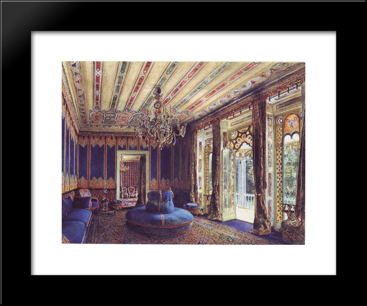 The Turkish Salon, Villa Hugel, Hietzing, Vienna 20x24 Black Modern Wood Framed Art Print Poster by Alt, Rudolf von