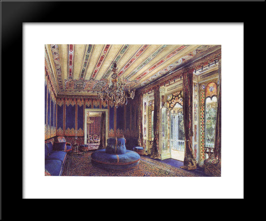 The Turkish Salon, Villa Hugel, Hietzing, Vienna 20x24 Black Modern Wood Framed Art Print Poster by Alt, Rudolf von