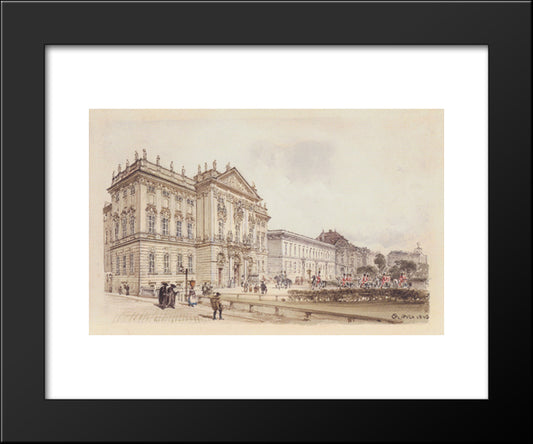 Trautson Palace In Vienna 20x24 Black Modern Wood Framed Art Print Poster by Alt, Rudolf von