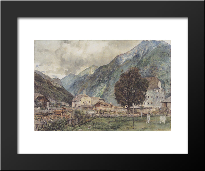 View Of Bockstein And The Entrance To Anlauftal 20x24 Black Modern Wood Framed Art Print Poster by Alt, Rudolf von