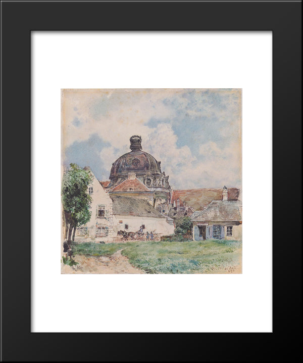 View Of Klosterneuburg 20x24 Black Modern Wood Framed Art Print Poster by Alt, Rudolf von