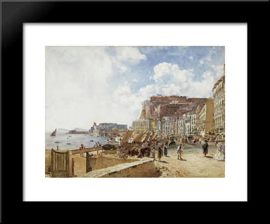 View Of Naples 20x24 Black Modern Wood Framed Art Print Poster by Alt, Rudolf von