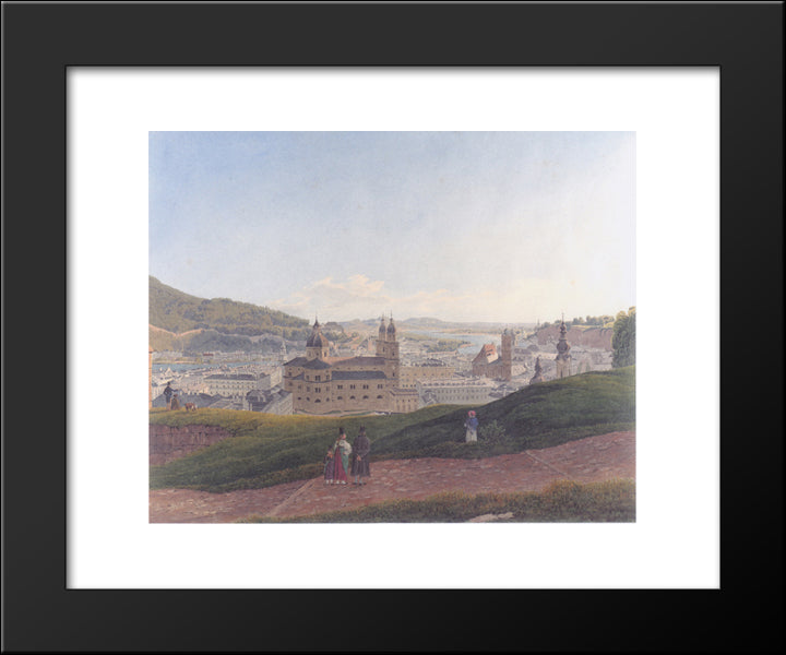 View Of Salzburg 20x24 Black Modern Wood Framed Art Print Poster by Alt, Rudolf von