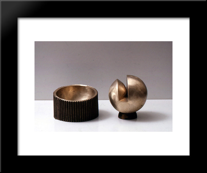 Trenchant Sphere 20x24 Black Modern Wood Framed Art Print Poster by Vollmer, Ruth