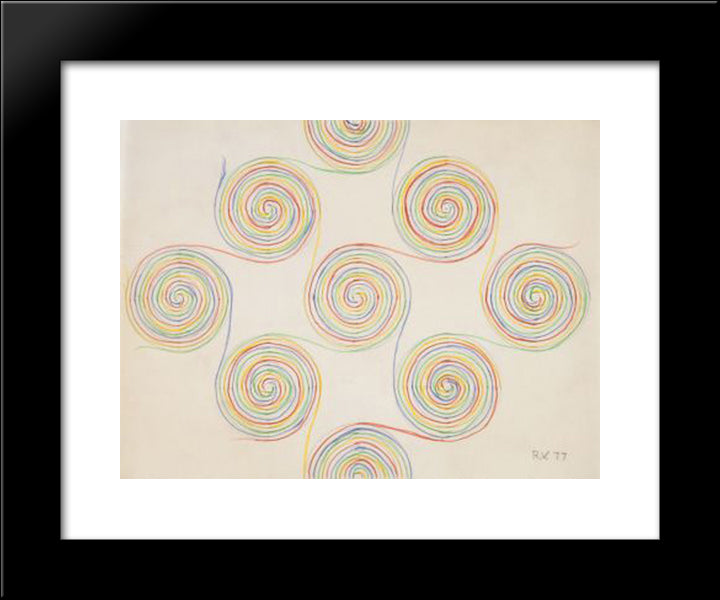 Untitled (Swirls) 20x24 Black Modern Wood Framed Art Print Poster by Vollmer, Ruth