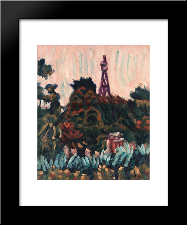 Eiffel Tower 20x24 Black Modern Wood Framed Art Print Poster by Umehara, Ryuzaburo