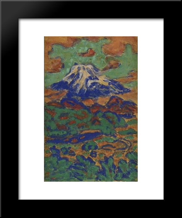 Mount Fuji Seen From Ohito 20x24 Black Modern Wood Framed Art Print Poster by Umehara, Ryuzaburo