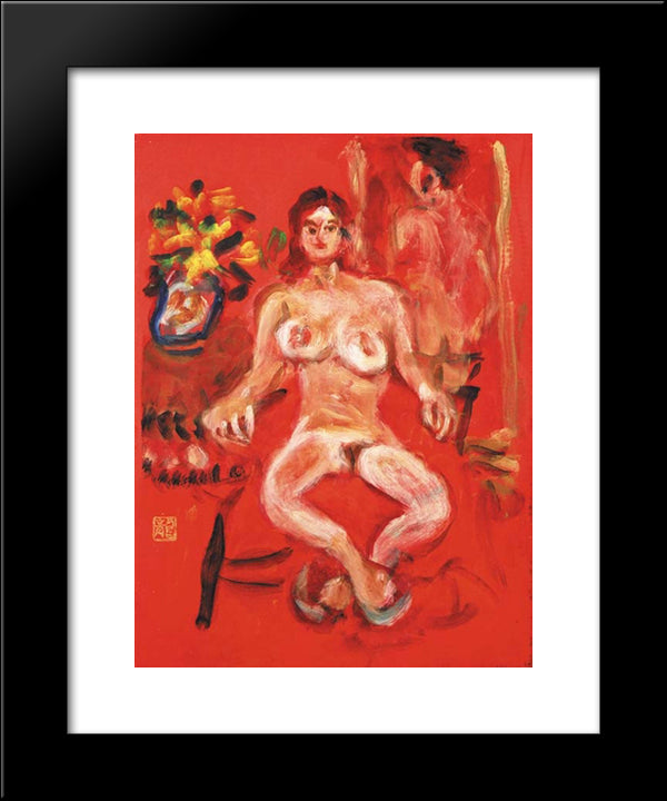 Nude 20x24 Black Modern Wood Framed Art Print Poster by Umehara, Ryuzaburo
