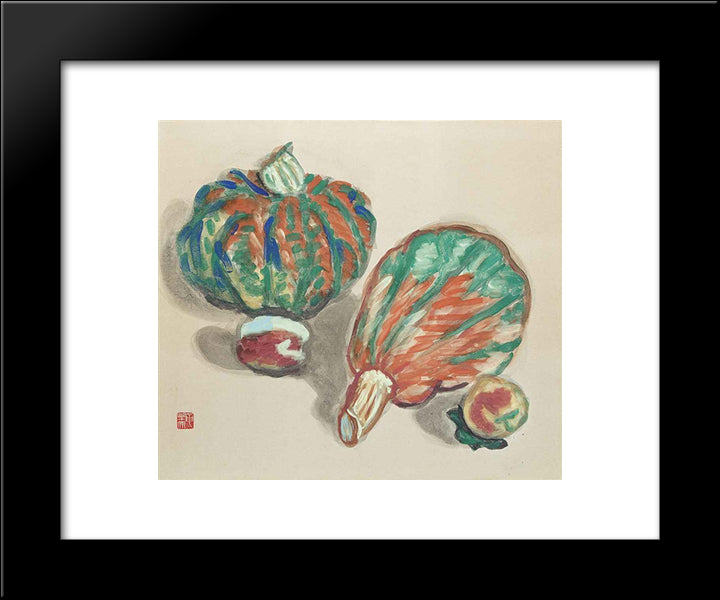 Pumpkin 20x24 Black Modern Wood Framed Art Print Poster by Umehara, Ryuzaburo