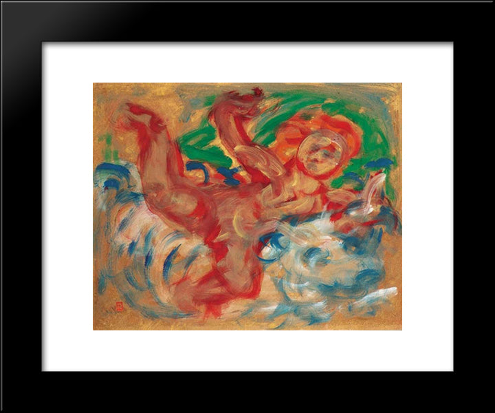 Rape Of Europa 20x24 Black Modern Wood Framed Art Print Poster by Umehara, Ryuzaburo