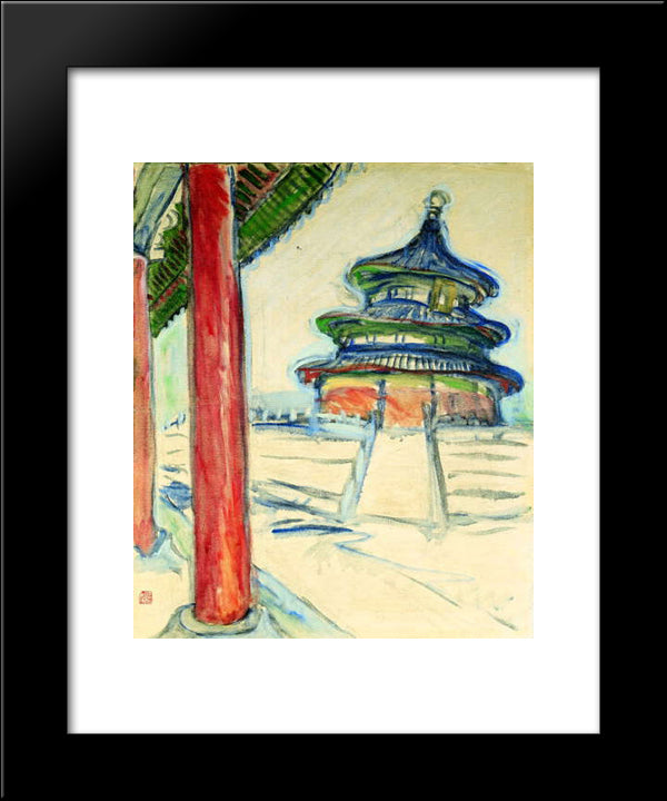 Temple Of Heaven, Beijing (Tendan) 20x24 Black Modern Wood Framed Art Print Poster by Umehara, Ryuzaburo