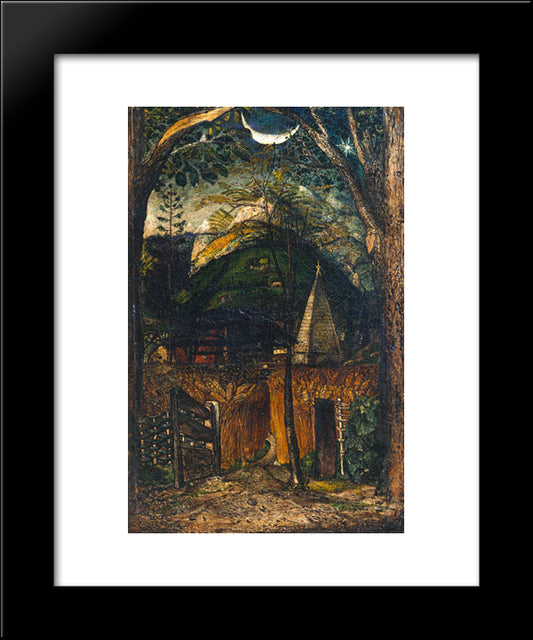 A Hilly Scene 20x24 Black Modern Wood Framed Art Print Poster by Palmer, Samuel