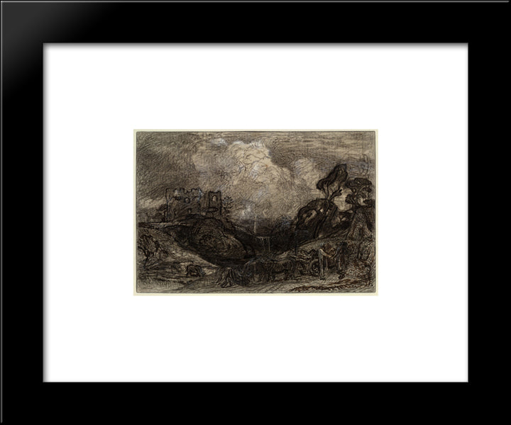 Virgil'S Eclogue Iii 'Tis Gentle Phillis' 20x24 Black Modern Wood Framed Art Print Poster by Palmer, Samuel