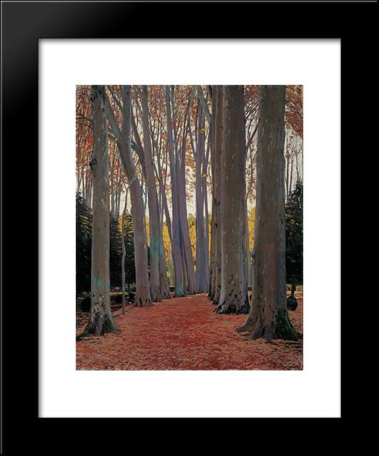 Avenue Of Plane Trees 20x24 Black Modern Wood Framed Art Print Poster by Rusinol, Santiago