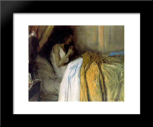 Before The Morphine 20x24 Black Modern Wood Framed Art Print Poster by Rusinol, Santiago