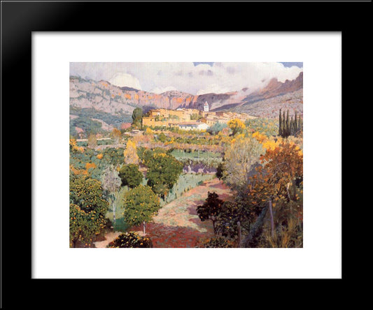 El Valle De Los Naranjos 20x24 Black Modern Wood Framed Art Print Poster by Rusinol, Santiago