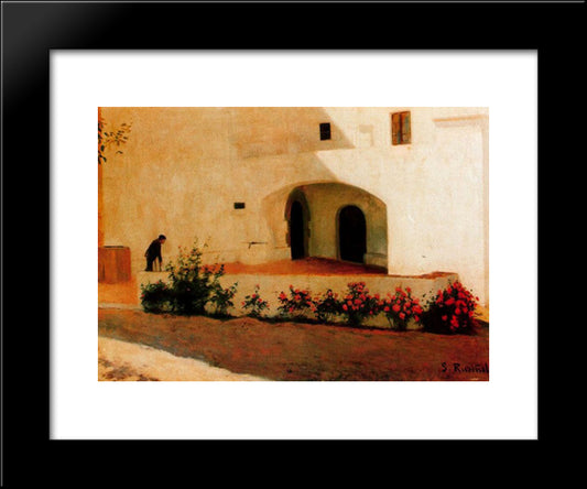 Entrada Al Vinyet 20x24 Black Modern Wood Framed Art Print Poster by Rusinol, Santiago