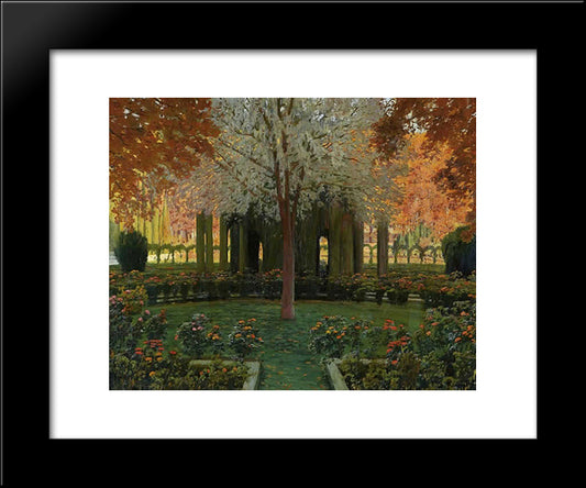 Jardines De Aranjuez 20x24 Black Modern Wood Framed Art Print Poster by Rusinol, Santiago