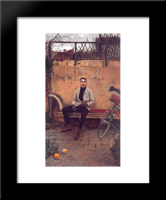 Portrait Of Ramon Casas 20x24 Black Modern Wood Framed Art Print Poster by Rusinol, Santiago