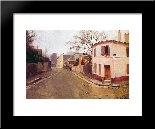 Rue Des Saules In Montmartre 20x24 Black Modern Wood Framed Art Print Poster by Rusinol, Santiago