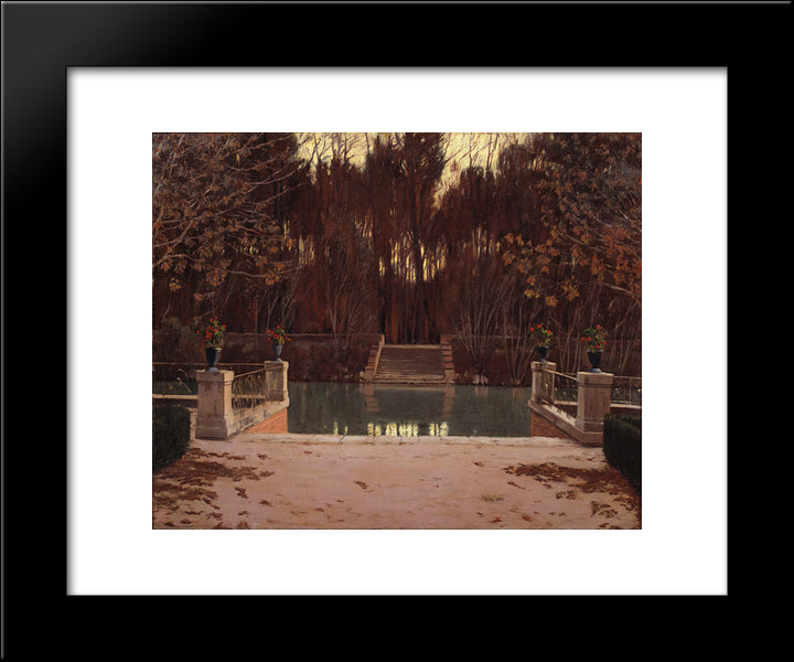 The Landing Stage 20x24 Black Modern Wood Framed Art Print Poster by Rusinol, Santiago