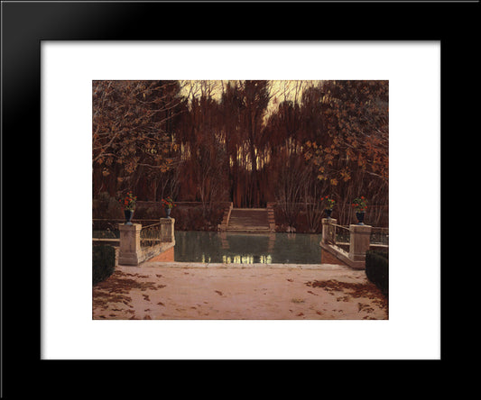 The Landing Stage 20x24 Black Modern Wood Framed Art Print Poster by Rusinol, Santiago