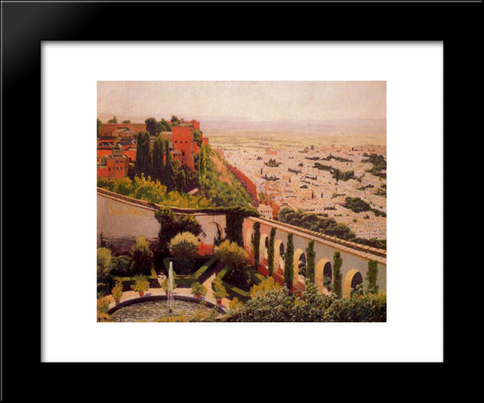 View Of Granada 20x24 Black Modern Wood Framed Art Print Poster by Rusinol, Santiago