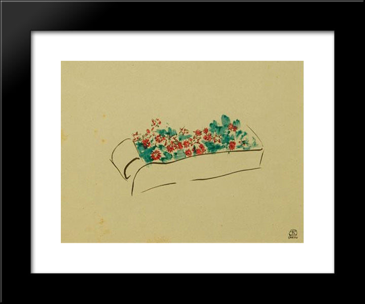 Box Of Flowers 20x24 Black Modern Wood Framed Art Print Poster by Sanyu