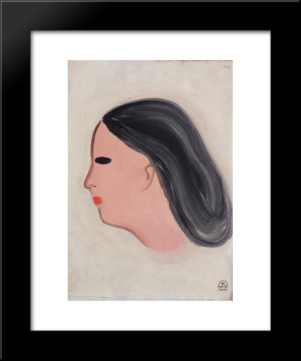 Portrait 20x24 Black Modern Wood Framed Art Print Poster by Sanyu