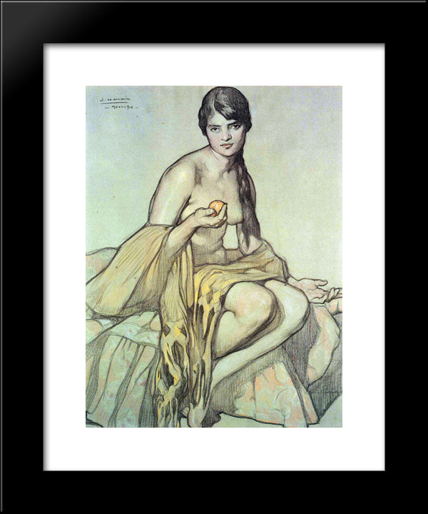 El Rebozo 20x24 Black Modern Wood Framed Art Print Poster by Herran, Saturnino