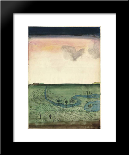 Autogeography 20x24 Black Modern Wood Framed Art Print Poster by Steinberg, Saul