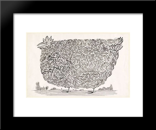 Hen 20x24 Black Modern Wood Framed Art Print Poster by Steinberg, Saul