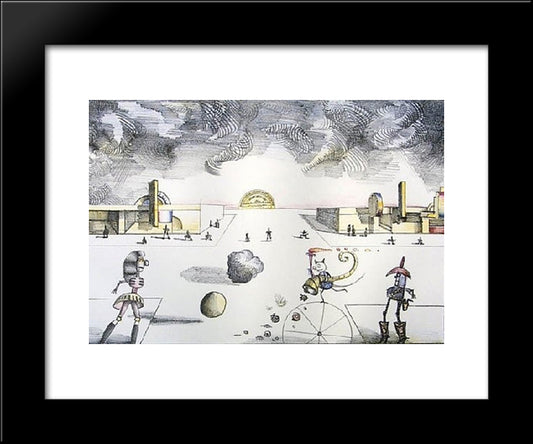 Main Street 20x24 Black Modern Wood Framed Art Print Poster by Steinberg, Saul