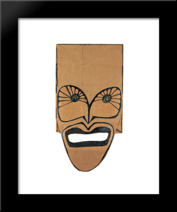 Mask 20x24 Black Modern Wood Framed Art Print Poster by Steinberg, Saul