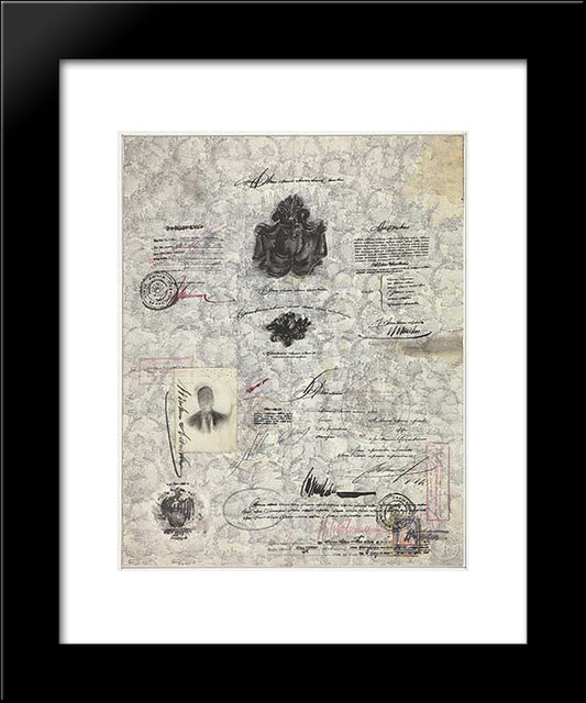 Passport 20x24 Black Modern Wood Framed Art Print Poster by Steinberg, Saul