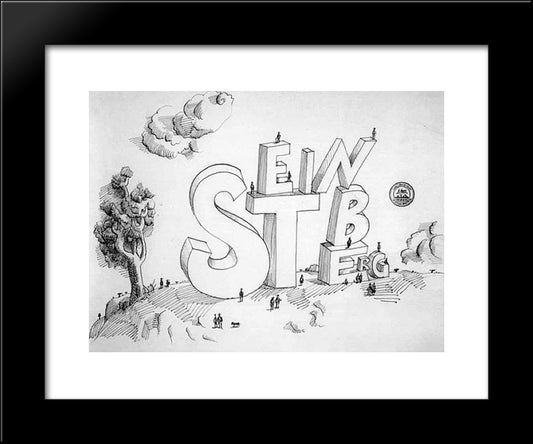 Untitled (Steinberg) 20x24 Black Modern Wood Framed Art Print Poster by Steinberg, Saul