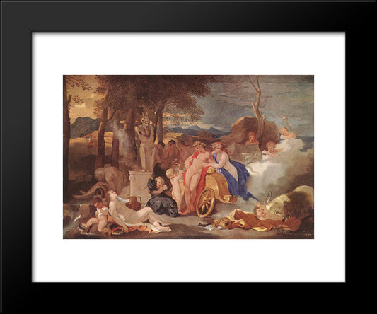 Bacchus And Ceres With Nymphs And Satyrs 20x24 Black Modern Wood Framed Art Print Poster by Bourdon, Sebastien