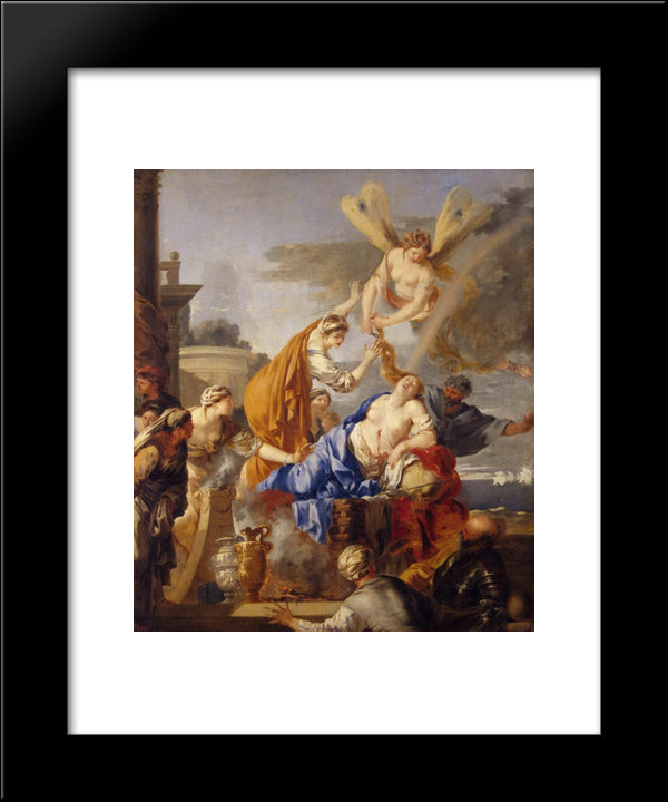 Death Of Dido 20x24 Black Modern Wood Framed Art Print Poster by Bourdon, Sebastien