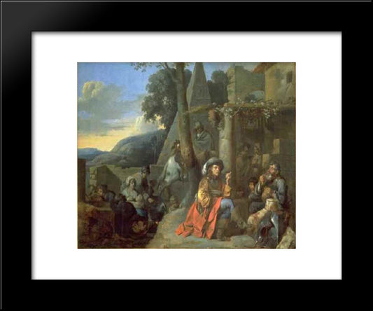 Le Camp De Bohemiens 20x24 Black Modern Wood Framed Art Print Poster by Bourdon, Sebastien