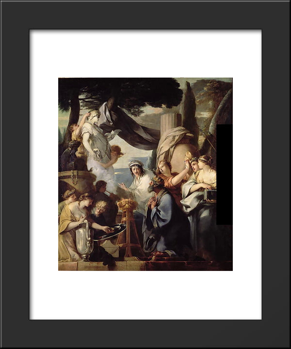 Solomon Making A Sacrifice To The Idols 20x24 Black Modern Wood Framed Art Print Poster by Bourdon, Sebastien
