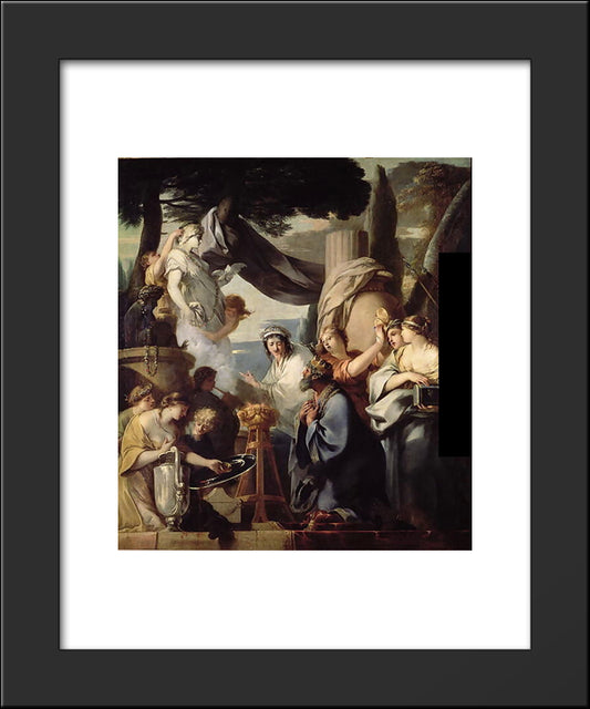 Solomon Making A Sacrifice To The Idols 20x24 Black Modern Wood Framed Art Print Poster by Bourdon, Sebastien