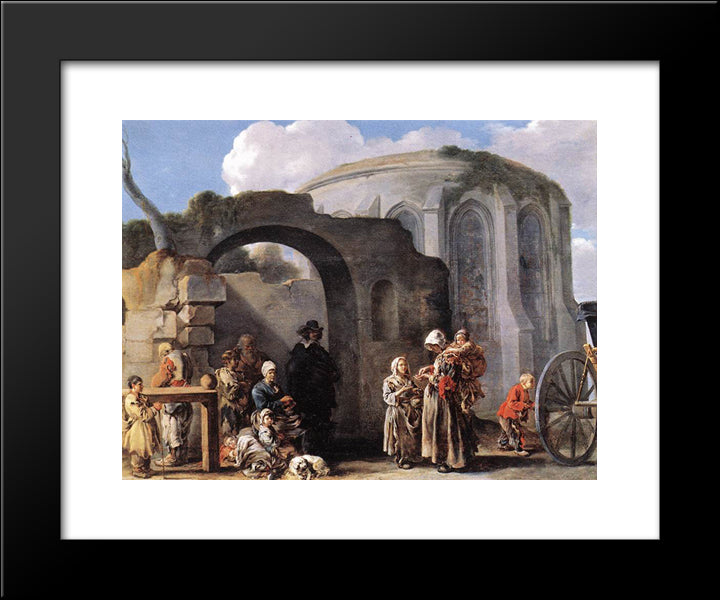 The Beggars 20x24 Black Modern Wood Framed Art Print Poster by Bourdon, Sebastien