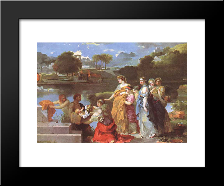 The Finding Of Moses 20x24 Black Modern Wood Framed Art Print Poster by Bourdon, Sebastien